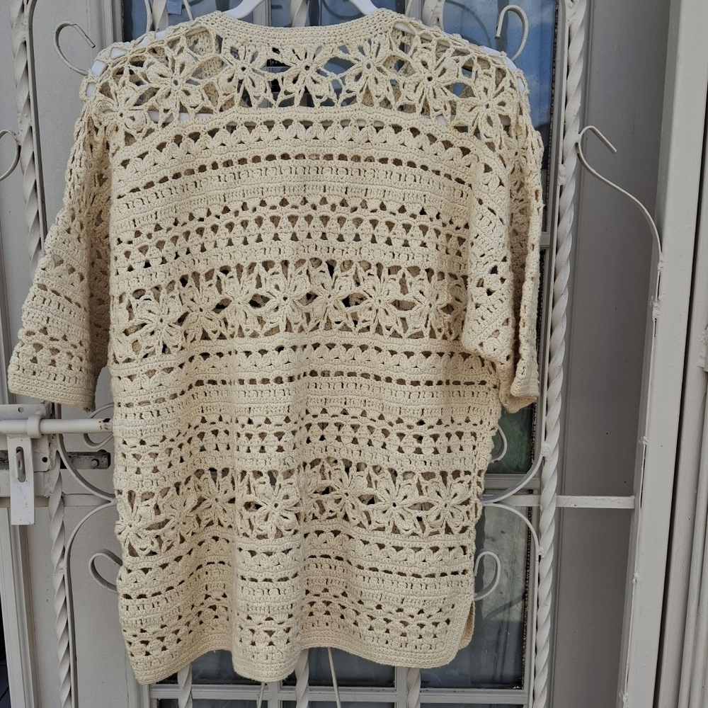 Portraits by Northern Isle Hand Knit Button-up Yellow Sweater Top Women Size XL - Picture 6 of 16